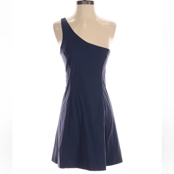 NWOT Outdoor Voices Navy One-Shoulder Workout Dress Size Small - Picture 2 of 3